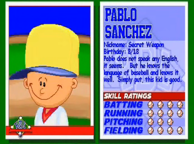 Pablo Sanchez Backyard Baseball ratings
