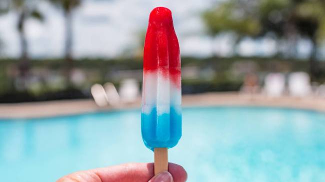 Red white and blue Rocket popsicle
