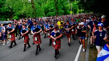The Tartan Army Marched South From Boston, Went To NYC To Take Over Yankee Stadium After Doing The Same At Fenway Park