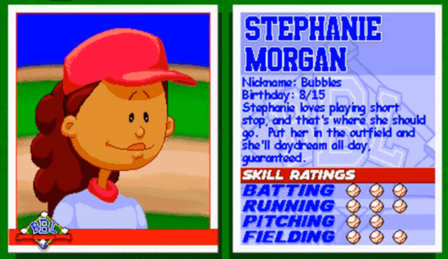 Stephanie Morgan Backyard Baseball ratings