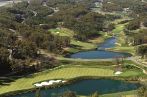 Aerial View of Branson Hills GC... Hole #4, Par 5 in foreground Hole #17, Par 4 middle left / Hole #16, Par 3 middle right Hole #15, Par 4 middle right /Hole #9, Par 4 top right Hole #10 & 11, Par 4's top