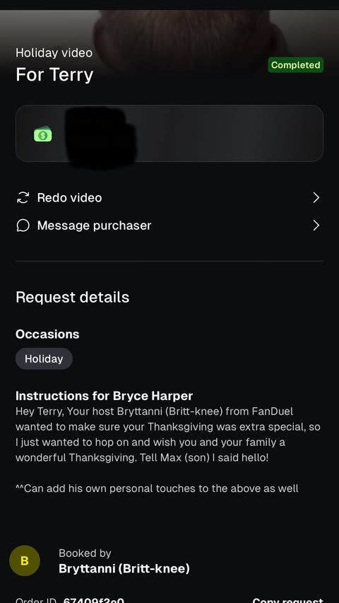 Bryce Harper Instagram post Fanduel