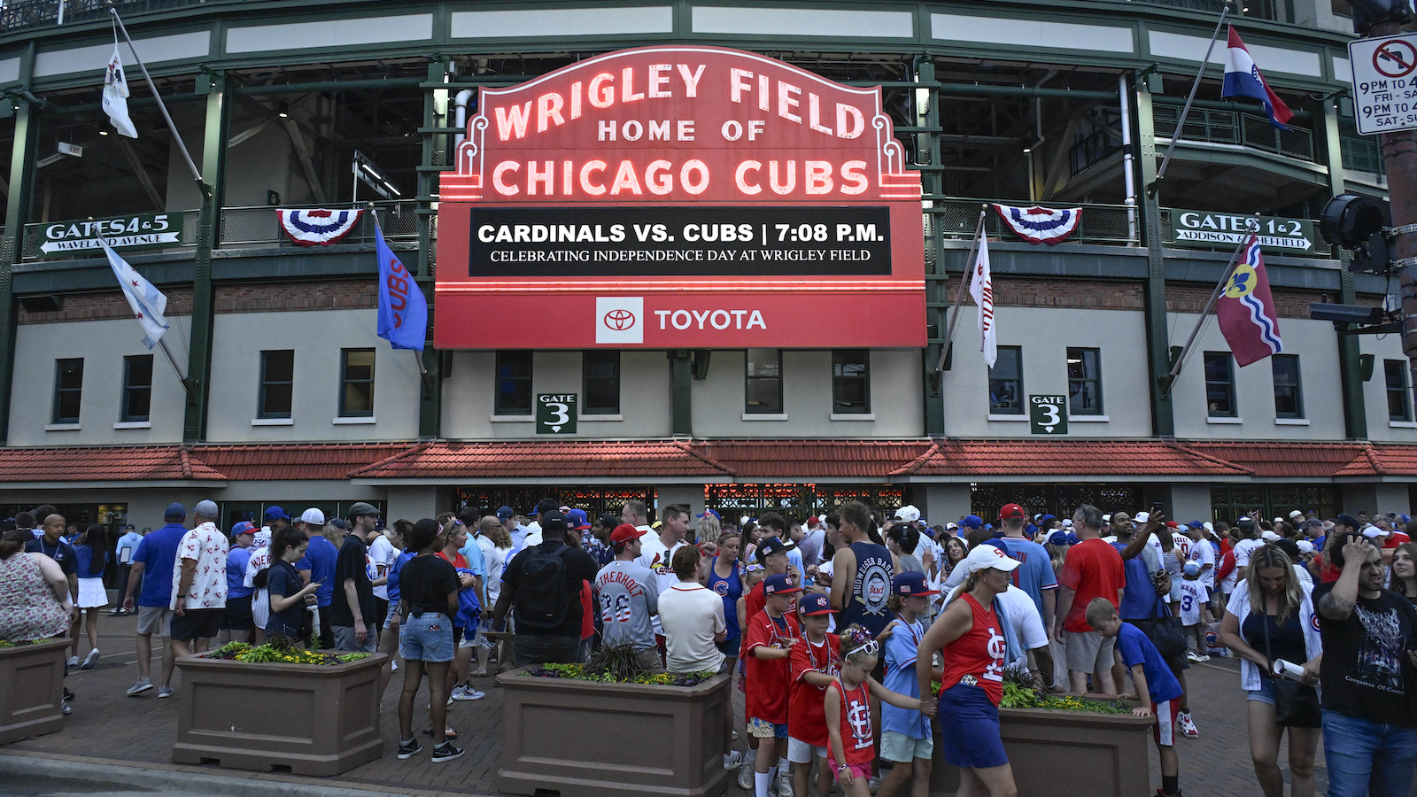 fans outside wrigley field