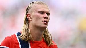 Quarter Final - Norway v England - Miami Stadium, Miami Gardens, Florida, U.S. - July 11, 2026 Norway's Erling Haaland at half time
