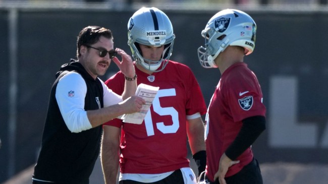 Las Vegas Raiders Kirk Cousins and Fernando Mendoza