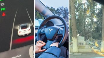 Tesla Driver Goes Through Cemetery. Uh, What Is That On The Touchscreen?