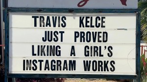 best memes travis and taylor wedding El Arroyo ATX austin sign joke