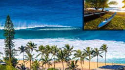 Canoe Surfing Triple Overhead Waves At Waimea Bay Shouldn’t Be Possible But These Guys Pulled It Off