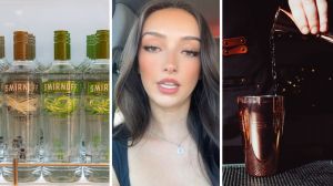 smirnoff vodka (l) Bartender shares her opinion on picky customers (c) bartender mixing cocktail (r)