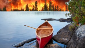 Minnesota Wildfire Camp Widjiwagan Sink Canoes