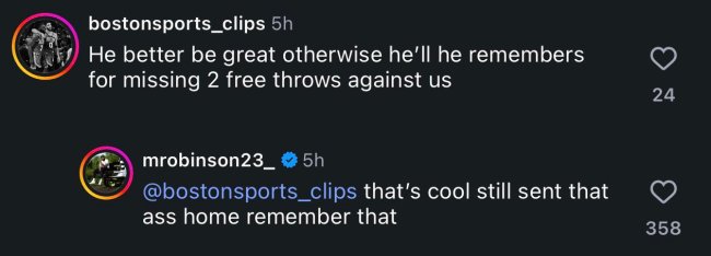 Mitchell Robinson chirps Celtics fan
