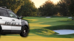 Police car on golf course