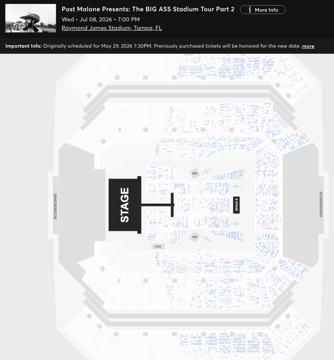 Post Malone Tampa Ticket Sales Update