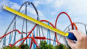 Tape measure over roller coaster