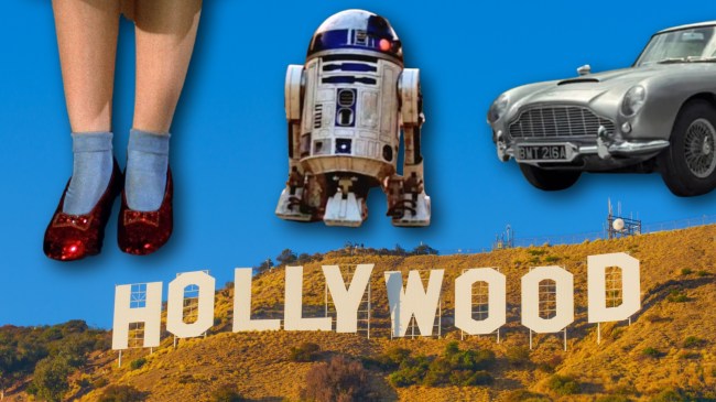 Ruby slipper from The Wizard of Oz, R2-D2 from Star Wars, and the Aston Martin DB5 from Goldfinger