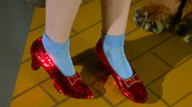 Ruby slippers in The Wizard of Oz