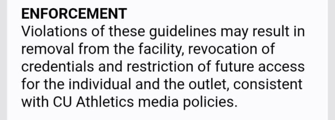 Colorado-Buffaloes-Media-Rules-enforcement