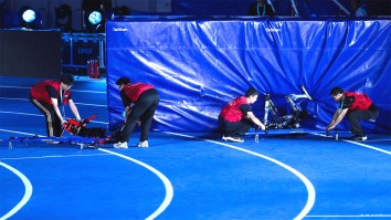 Two Humanoid Robots Obliterate Usain Bolt’s 100M World Record, Then Crash Hard Into A Wall
