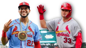 St. Louis Cardinals players Joshua Báez and Blaze Jordan
