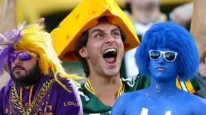 LSU football fan, Packers fan, and Duke basketball fan