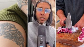 Man Slices Into Meat. Uh, Is That A Tattoo?: ‘Doesn’t Even Look Like Meat’