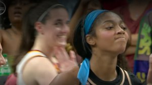 Caitlin Clark laughs at Angel Reese for missing game-winning layup