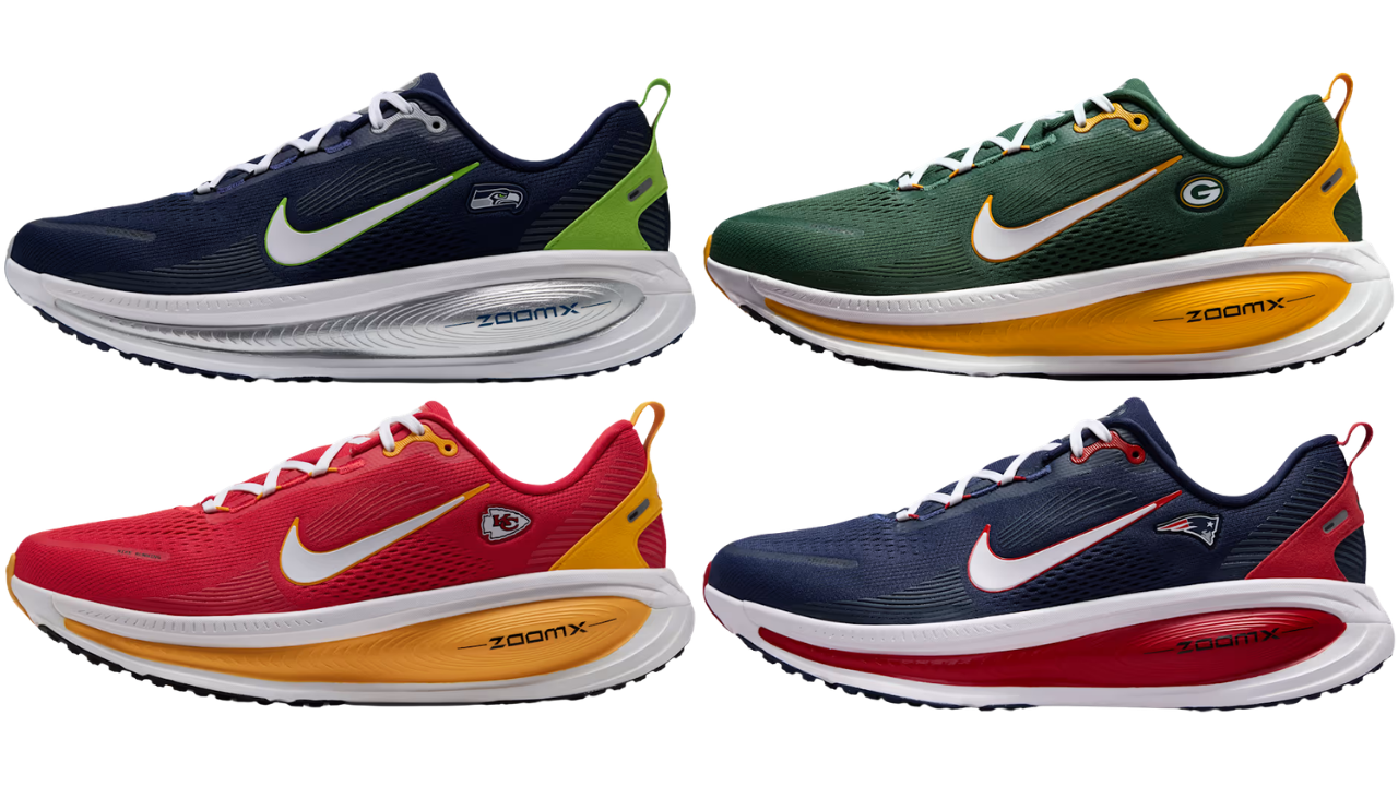 Nike Has The NFL Vomero 18 Road Running Shoes Back In Stock For The Football Season! Nike Has The NFL Vomero 18 Road Running Shoes Back In Stock For The Football Season!