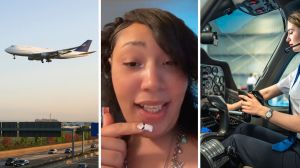 plane emergency landing (l) woman shares opinion of viral young pilot (c) young female pilot (r)