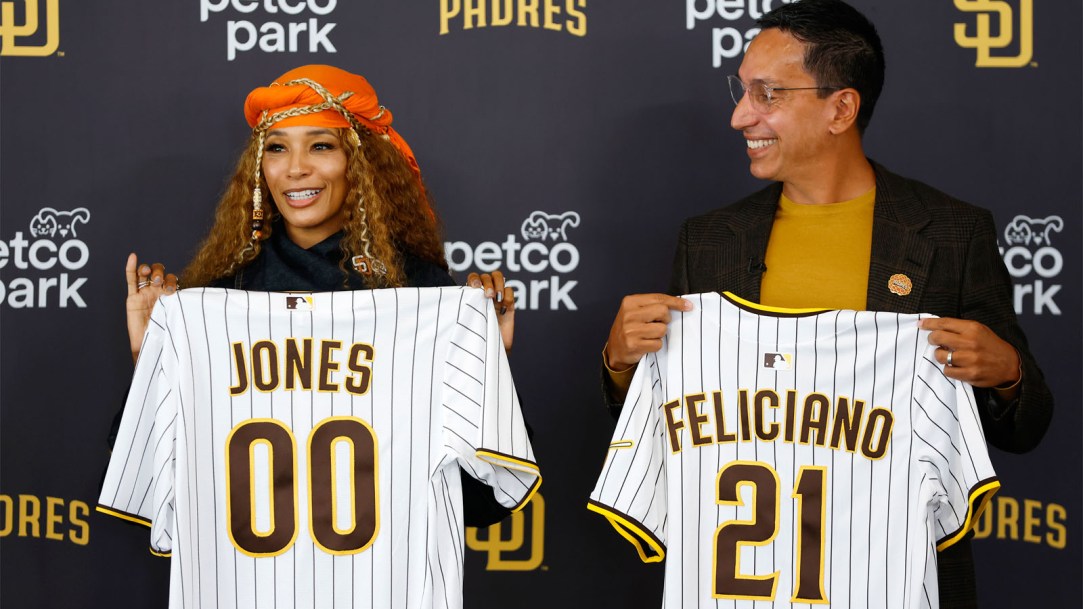 San-Diego-Padres-owners-Kwanza-Jones-and-Jose-E-Feliciano