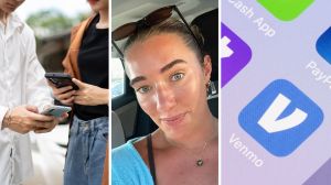 Woman swaps numbers with man for date (l) woman shares dating hack (c) Venmo app (r)