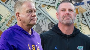 Fired LSU coach Brian Kelly and fired Florida coach Billy Napier over hundred dollar bills