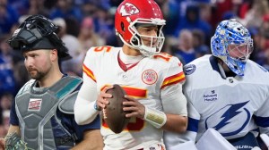 Mariners catcher Cal Raleigh, Chiefs QB Patrick Mahomes, and Lightning goalie Andrei Vasilevskiy