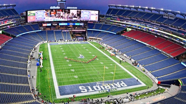 Birdseye view of Gillette Stadium before Patriots game