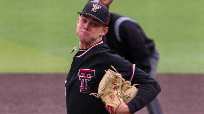 Texas Tech pitcher Jack Cebert
