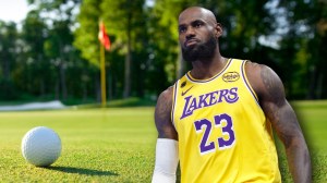 LeBron James over golf course