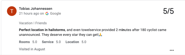 Tobias Johannessen reviews French hotel at Vuelta a Espana