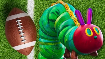 Fantasy Football Loser Forced To Endure Grueling Food Challenge Inspired By ‘The Very Hungry Caterpillar’ While Dressed Up Like The Bug