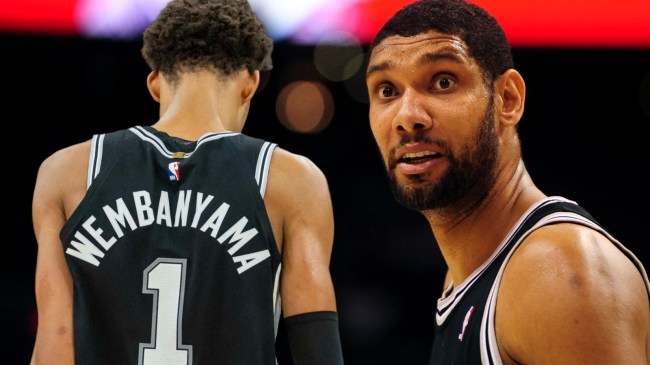 Victor Wembanyama and Tim Duncan