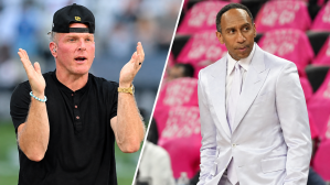 Aug 03, 2026; Latrobe, PA, USA; Pat McAfee records a segment of The Pat McAfee Show at Pittsburgh Steelers Training camp at Saint Vincent College. Jun 3, 2026; San Antonio, Texas, USA; NBA analyst for ESPN,Stephen A. Smith before game one of the 2026 NBA Finals at Frost Bank Center.