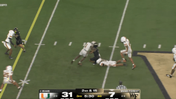 Eighth-Year Miami Senior LB Mo Toure Under Fire After Knocking Out Wake Forest Running Back Ty Clark