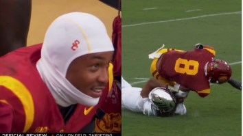 USC Player Suspended For Celebrating After Knocking Out Oregon’s Dante Moore Out Cold With Vicious Hit
