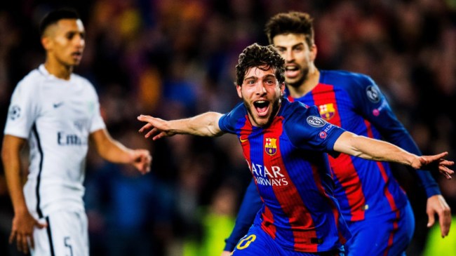 PSG vs Barcelona in 2017 Champions League