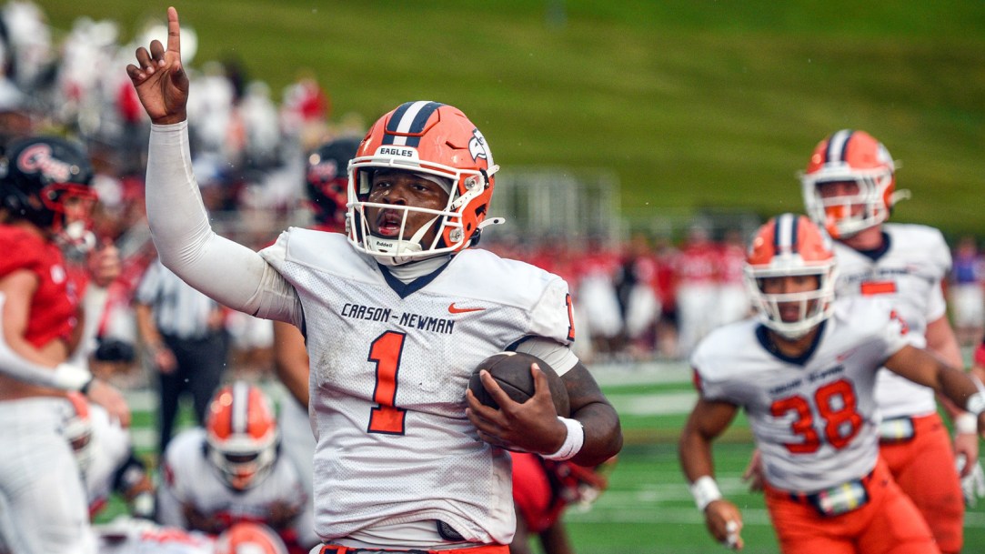 Carson-Newman college football box score win zero pass completions zero passing yards
