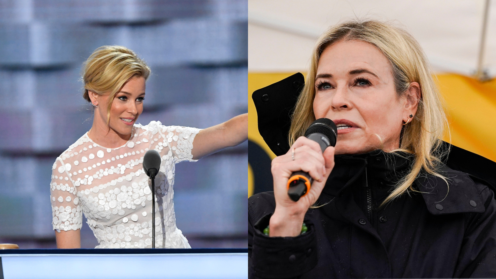 Celebrity doppelgangers and lookalikes Elizabeth Banks and Chelsea Handler