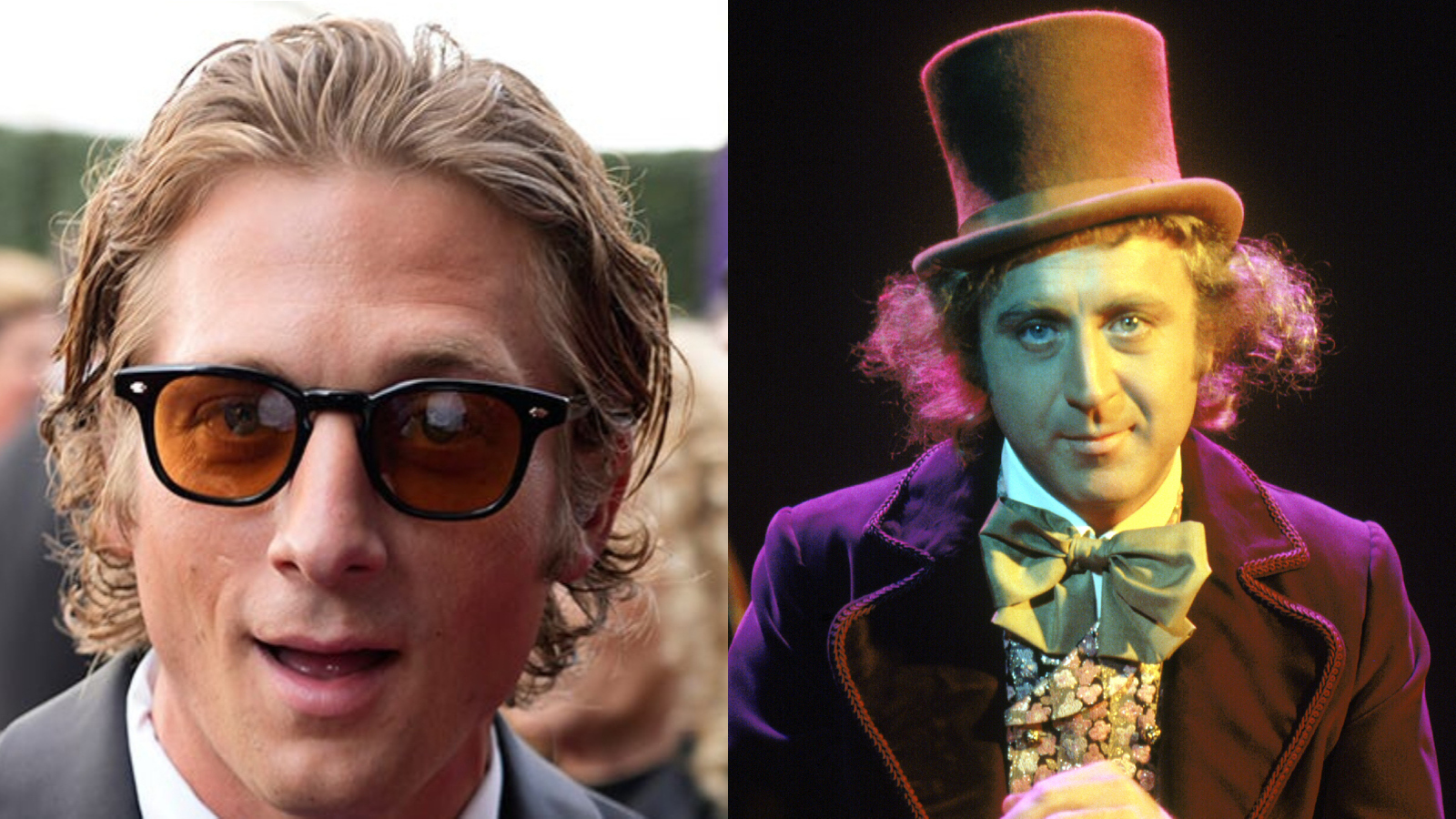 Celebrity lookalikes Jeremy Allen White and Gene Wilder