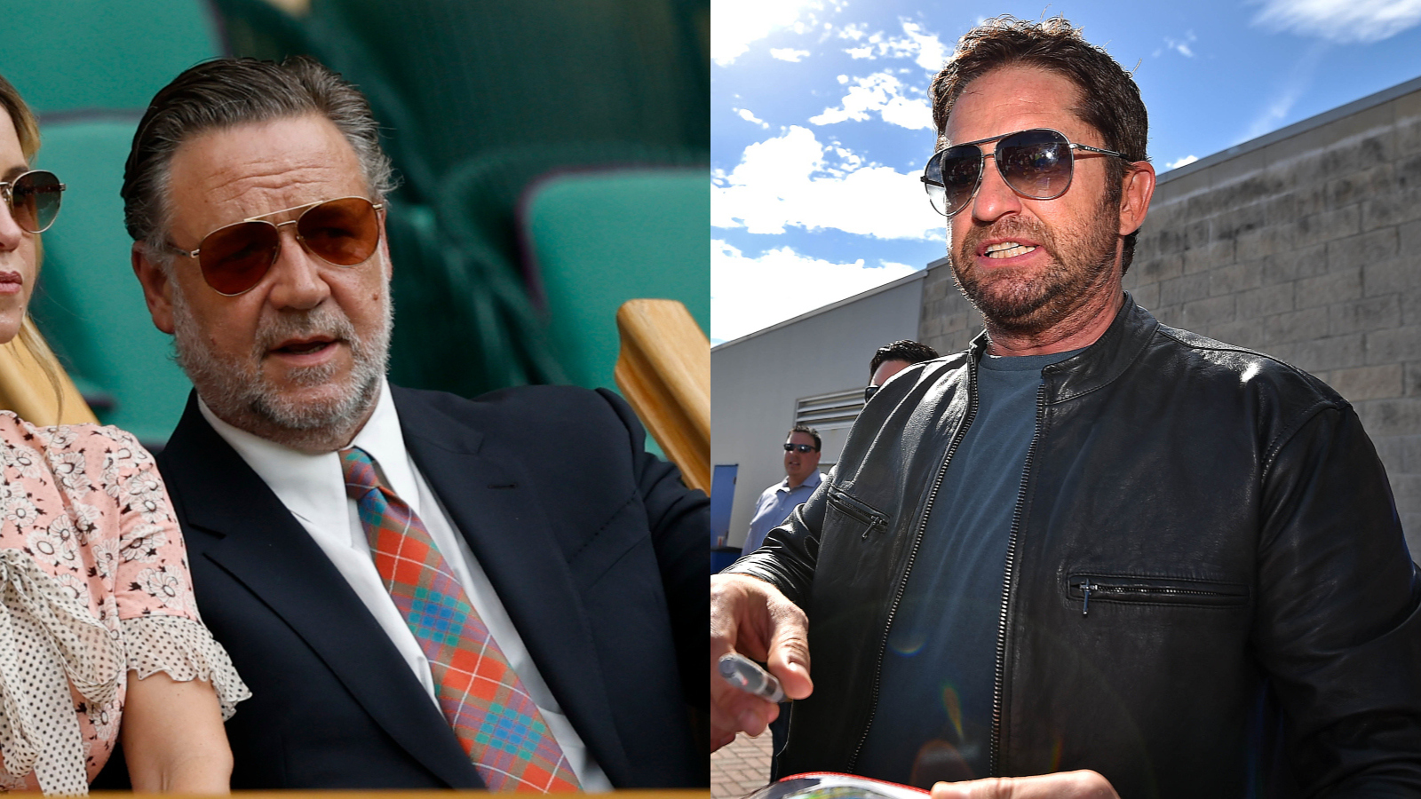 Celebrity lookalikes Russell Crowe and Gerard Butler
