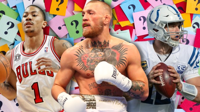 Derrick Rose, Conor McGregor, and Andrew Luck over question marks