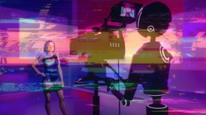 Digital actress under glitch
