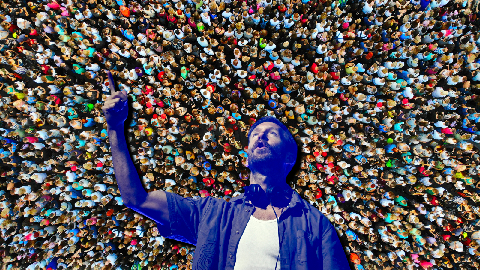Scottish DJ Calvin Harris on front of a world record sized crowd