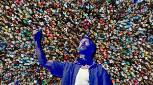 Scottish DJ Calvin Harris on front of a world record sized crowd